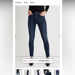 Madewell high rise skinny jeans